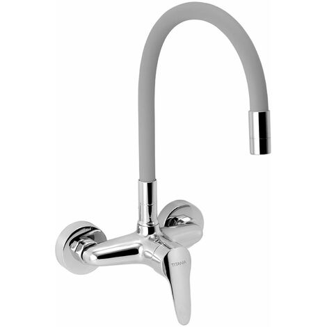 Novaservis Titania Iris New - Robinet d’évier avec bras flexible, gris argenté/chrome 94480,0S