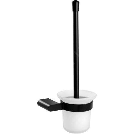 Novaservis Titania Naty - Balayette de toilette murale avec support, noir/verre mat 66633,5