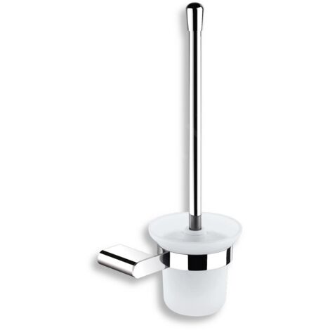 Novaservis Titania Naty - Brosse WC murale avec support, verre dépoli/chrome 66633,0