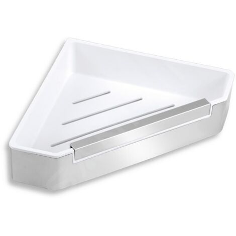 Novaservis Titania Yacore - Tablette de douche avec raclette pour cabine de douche, blanc/inox 65578,4