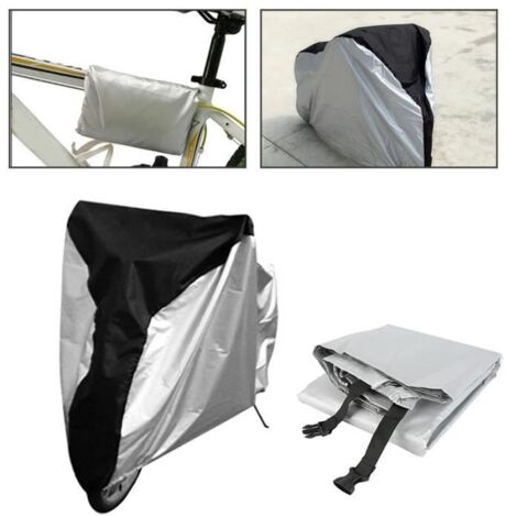 Novatech L 1906595CM Noir + Argenté Housse Bâche Étui Couverture de Vélo Moto VTT Scooter Anti-UV Étanche Protection