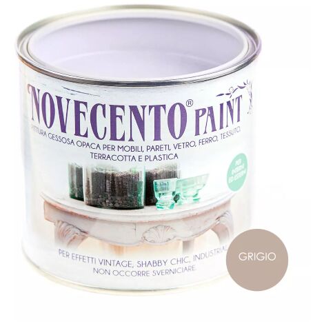 Novecento CHALK PAINT GRIGIO Pittura Lavabile inodore senza primer 500 ML GRIGIO
