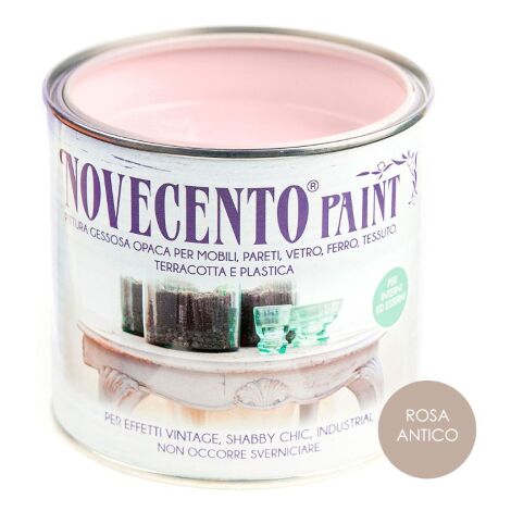 Novecento CHALK PAINT ROSA ANTICO Pittura Lavabile inodore senza primer 500 ML ROSA ANTICO