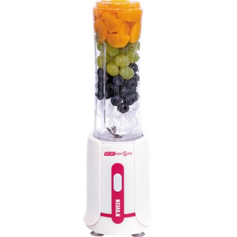 Noveen Mini Mixer Smoothie Maker/Mixer Pinsel 300 Watt mit 2 Wasserflaschen, rosa