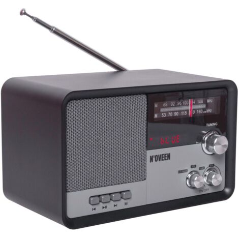 Noveen Tragbares Radio mit Bluetooth Schwarz