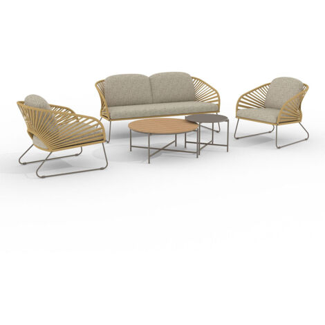 Novella ensemble lounge avec coussins beige, sable.