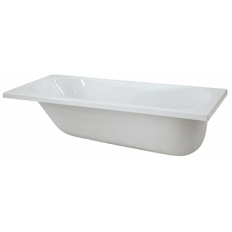 Novellini – Baignoire acrylique rectangulaire 150x70 cm – Blanc brillant – Installation à poser ou à encastrer – Fond structuré