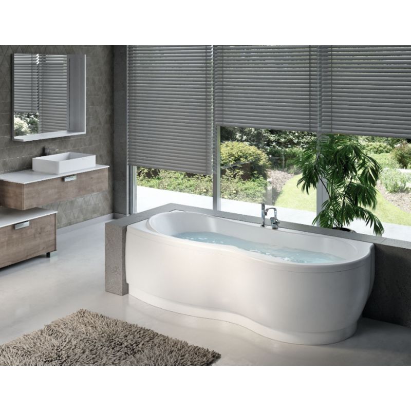 Bagno Con Vasca Angolare.Novellini Vasca Da Bagno Hydro Plus Angolare Venus Su Telaio Con Un Pannello Bianco 180x80cm Sinistro No Ven418080pcs A1k