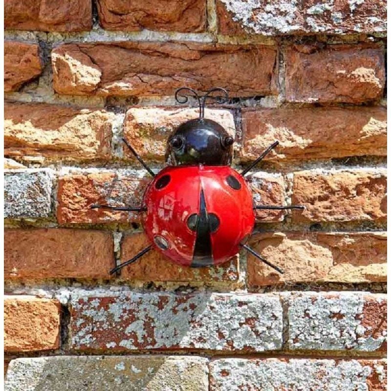 Novelty Hand Painted Steel Garden Wall Decor Art - Large Ladybird