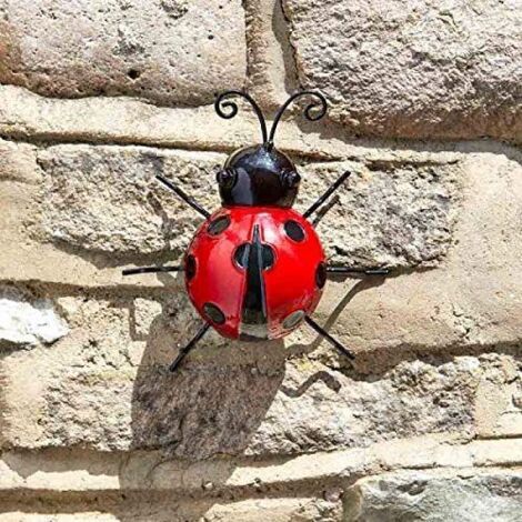 Novelty Hand Painted Steel Garden Wall Decor Art - Small Ladybird