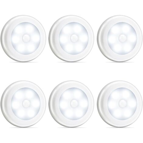 Novelty Place [Super Bright LED Motion Sensor Lights - Battery Powered, Built-in Magnet, Adhesive Pad (Optional) - Bathroom Hallway Closet Night Light - 6pcs]