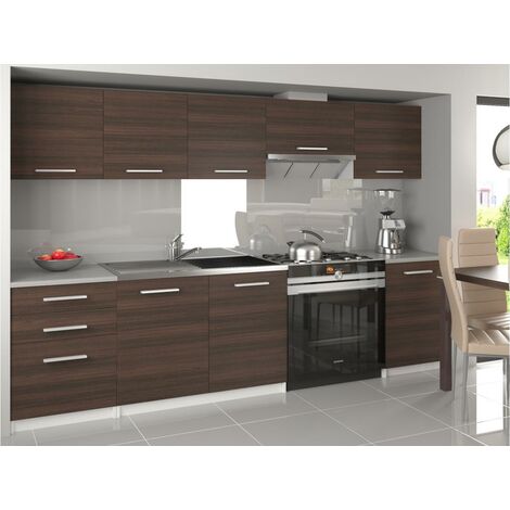NOVIA | Cucina Completa Modulare Lineare 240 / 180cm 7 pz | Piano di lavoro INCLUSO | Set di mobili da cucina