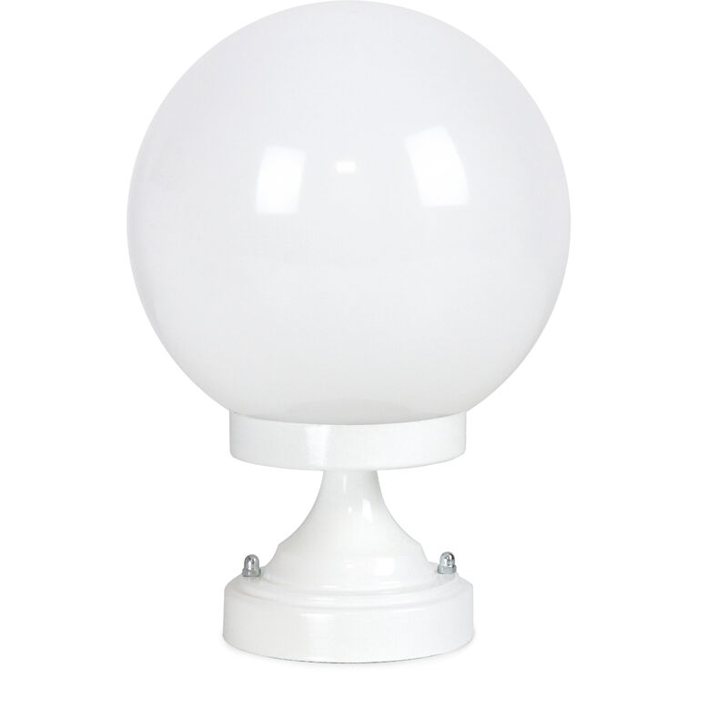 Borne classique globi IP43 E27 42W 310mm Blanc