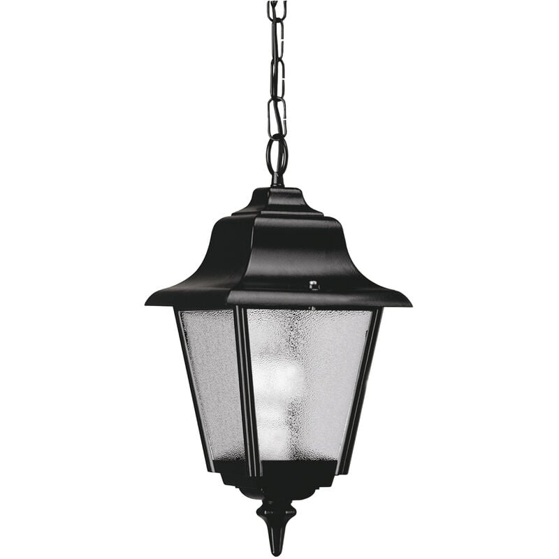 Suspension classique rob IP44 E27 42W Verre gelé Noir