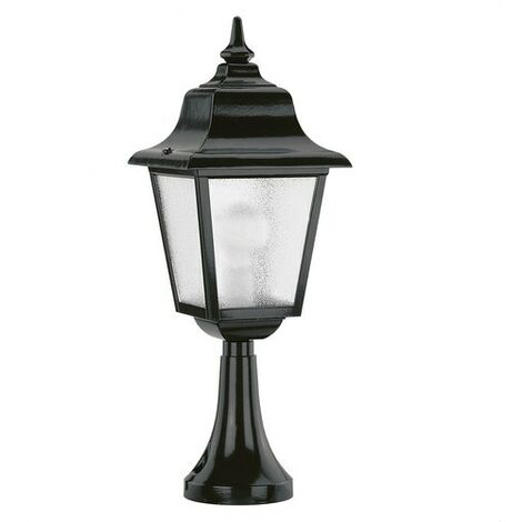 Dopo Lighting Sobremuro o baliza baja rob para exterior en negro ip43 cristal mate novolux 264gg05x1a02 farol muro 21x31 e27