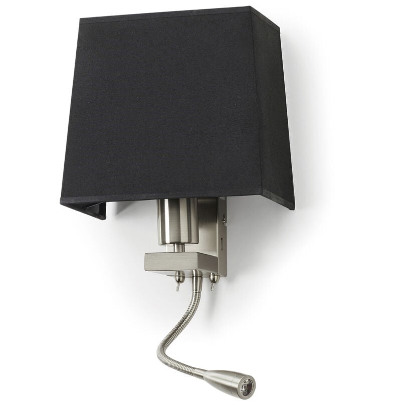 Applique lecteur tilt firenze 2X on-off E27 60W+LED smd 3W 240lm CRI80 3000K Nickel satin