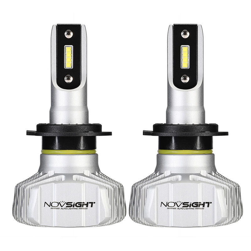 

Novsight - Coche H7 Bombillas LED para faros delanteros H1 H4 H7 H11 9005 9006 50W 10000LM Kit de conversion de luz LED todo en uno 6500K 12V,H7