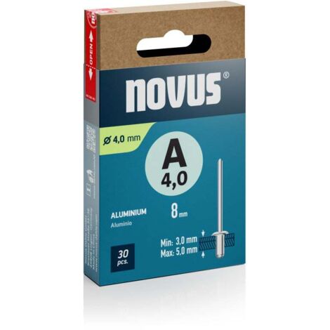 Novus Blindnieten Typ A 4 x 8 mm Aluminium 30 Stück Blindnietzange