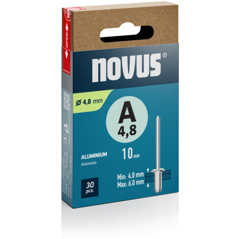 Novus Blindnieten Typ A 5 x 10 mm Aluminium 30 Stück Blindnietzange