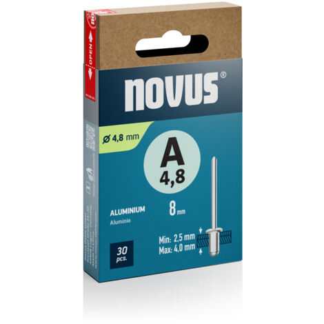 Novus Blindnieten Typ A 5 x 8 mm Aluminium 30 Stück Blindnietzange