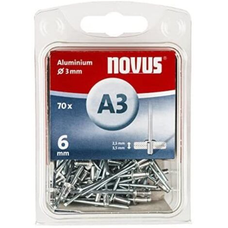 Novus Blindnieten Typ A3/6 Aluminium 70 Stück Blindnieten