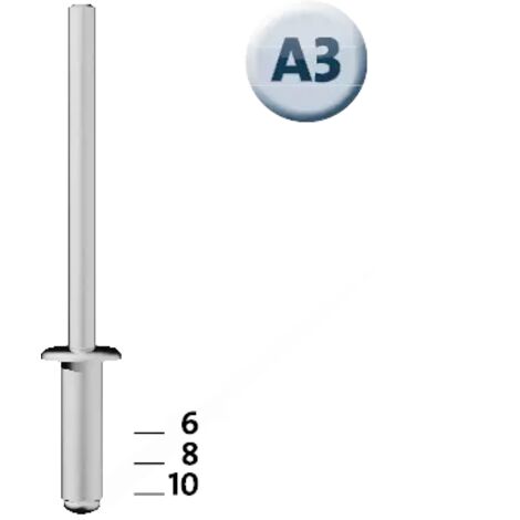 Novus Blindnieten Typ A3/8 Aluminium 70 Stück Blindnieten