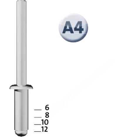 Novus Blindnieten Typ A4/10 Aluminium 30 Stück Blindnieten