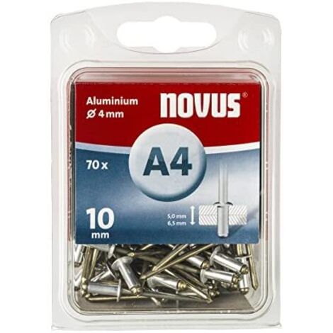 Novus Blindnieten Typ A4/10 Aluminium 70 Stück Blindnieten