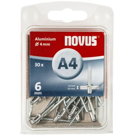 Novus Blindnieten Typ A4/6 Aluminium 30 Stück Blindnieten