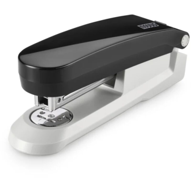 Novus evolution e 20 grapadora de sobremesa + caja de 200 grapas 24/6 - hasta 20 hojas - grapado cerrado, abierto y clavado - color negro/gris claro