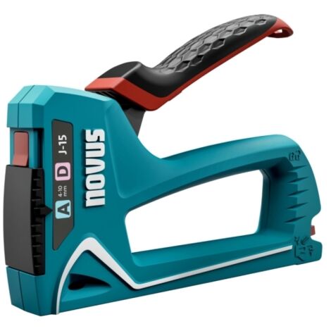 Novus j15 nailer/stapler - pour agrafes de 4 à 10mm - changement de agrafe par mécanisme de coulissant - poignée de verrouillage -- indicateur de quantité de agrafes restantes