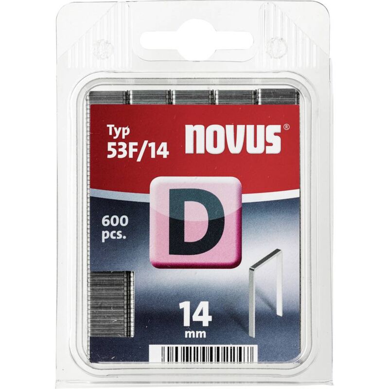 Image of Novus - Graffette - 600 pezzi 042-0378 tipo 53F/14 dimensioni (a x l) 14 mm x 11.3 mm