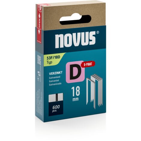 Novus Tackerklammer Typ 53 F D-Point Sägeschnitt 18 mm 600 Stück Flachdrahtklammern Tackerklammer