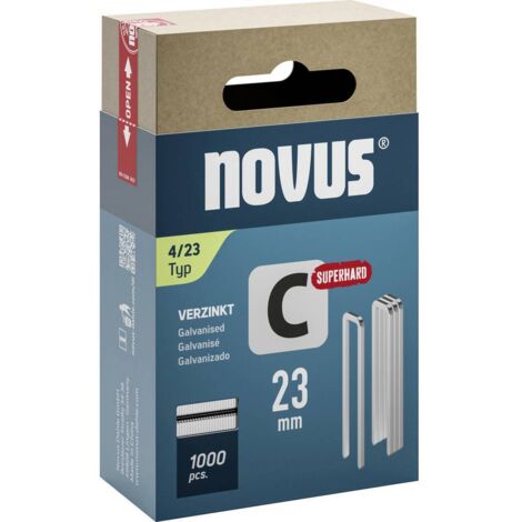 Novus Tools 042-0803 Agrafes à dos étroit Type 4 1000 pc(s) Dimensions (L x l) 23 mm x 6.1 mm