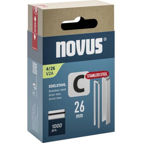 Novus Tools 042-0805 Agrafes à dos étroit Type 4 1000 pc(s) Dimensions (L x l) 26 mm x 6.1 mm
