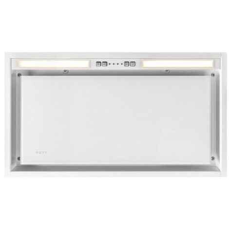 Novy – Groupe filtrant en verre blanc 510 x 290mm – Moteur intégré 600m³/h – Éclairage LED 3000K – 4 vitesses avec auto-stop - D26050