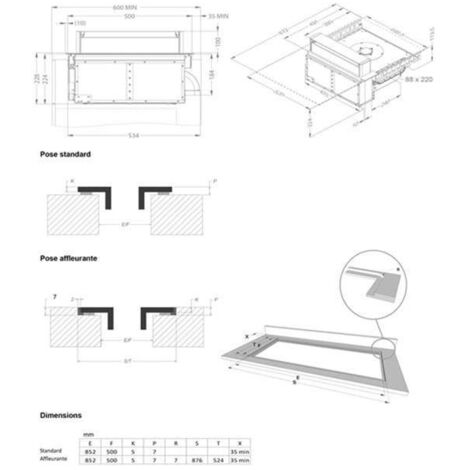 Novy – Plaque induction 4 zones 872x520mm – Puissance 3000W – Contrôle tactile – Sécurité enfant – Idéale pour cuisine moderne