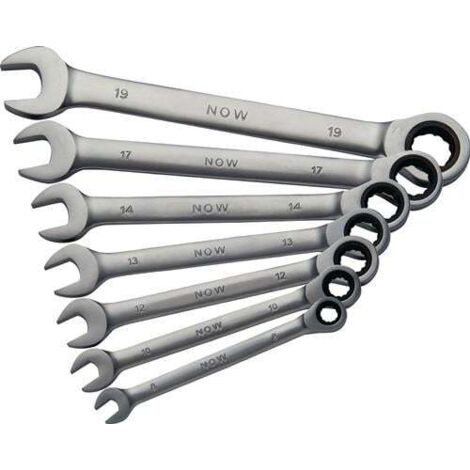 NOW Jeu de clés mixtes à cliquet 7 pcs. ouverture de clés 8-19 mm ( 4000802070 )
