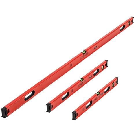 NOW Wasserwaagen Set 3 tlg. Längen 80 cm 100 cm 200 cm Alu Wasserwaage