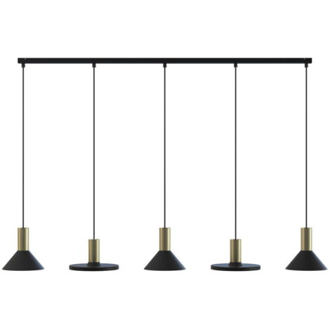 Nowodvorski Hermanos lampadario 5 luci GU10 nero ottone