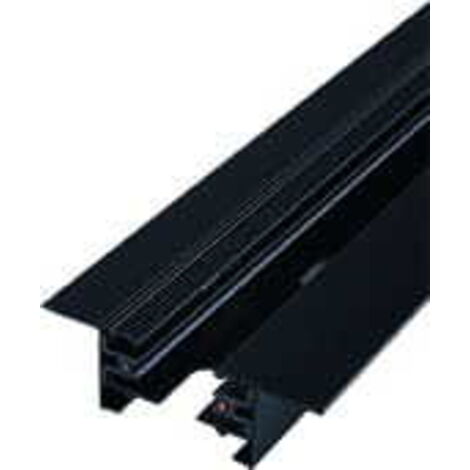 Nowodvorski PROFILE Recessed Track Rail 1m Black Aluminium, 1-Circuit/1-Phase Trimless Flush-Mount Ceiling Track for PROFILE System Spotlights, IP20, 9013