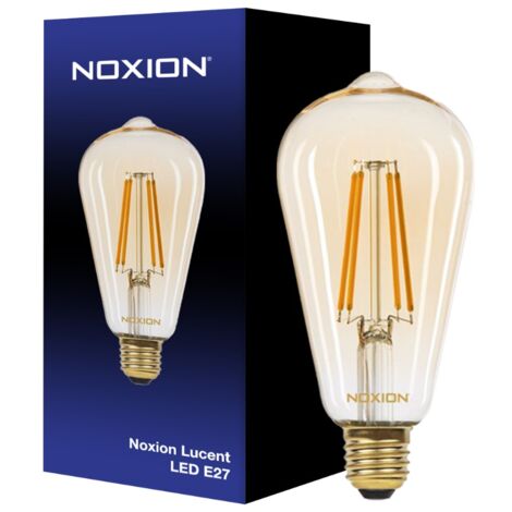 MARCA Noxion Lucent LED E27 Edison Fadenlampe Messing 7.2W 630lm - 822 Extra Warmweiß Dimmbar - Ersatz für 50W