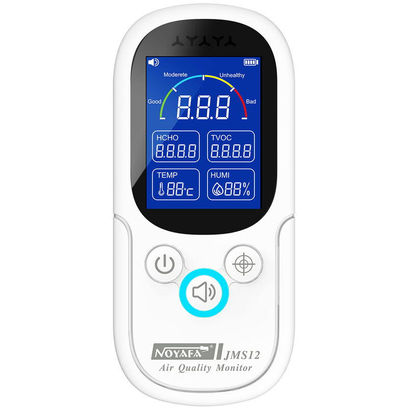 

NOYAFA Monitor de calidad del aire y medidor de humedad y temperatura Detector de formaldehido portatil Probador TVOC multifuncion con zumbador de