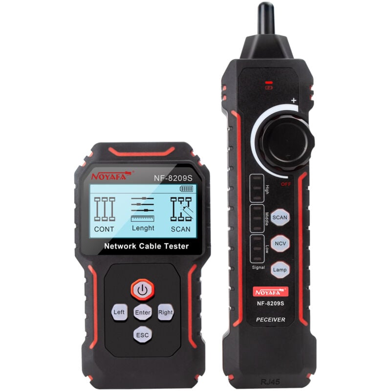 Lifcausal - noyafa NF-8209S poe vérificateur de fil affichage lcd mesure longueur câble lan Cat5 Cat6 lan Test outil réseau câble de numérisation