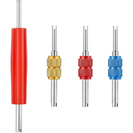 Noyau de Tige de Valve Schrader pour climatiseur R134 R12 A/C HVAC, Outil de démontage pour réparation de climatisation de Voiture R134 R12 A/C, Outils de réparation de pneus à Double tête