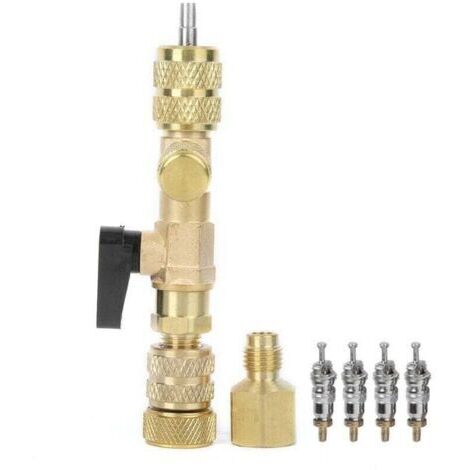 Noyau de valve 4 pièces avec accessoires d'outil de remplacement d'installation de dissolvant de noyau de valve