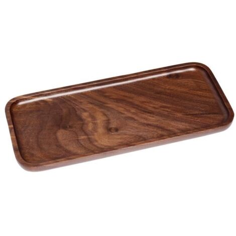 (noyer noir)Plateau de Service en Bois de Noyer, Plateau Décoratif et Apéritif pour Table, Comptoir, Plat en bois pour Café, Thé, Rectangulaire