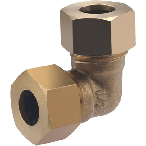 Noyon & Thiebault – Coude laiton à joint mixte égal – Raccord 90° pour tube cuivre Ø 12 mm – Étanchéité efficace avec joint caoutchouc – Pression max 10 bar - 612G-12L1