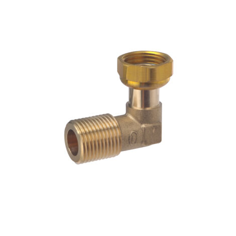 Noyon & Thiebault – Coude mâle femelle 1/2 pouce pour gaz naturel – Écrou libre – Certifié pour installations gaz – Joint inclus