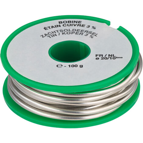 Noyon & Thiebault – Fil à souder étain 100g – Pour brasage tendre cuivre, laiton et acier – Température d'utilisation +370°C à +480°C